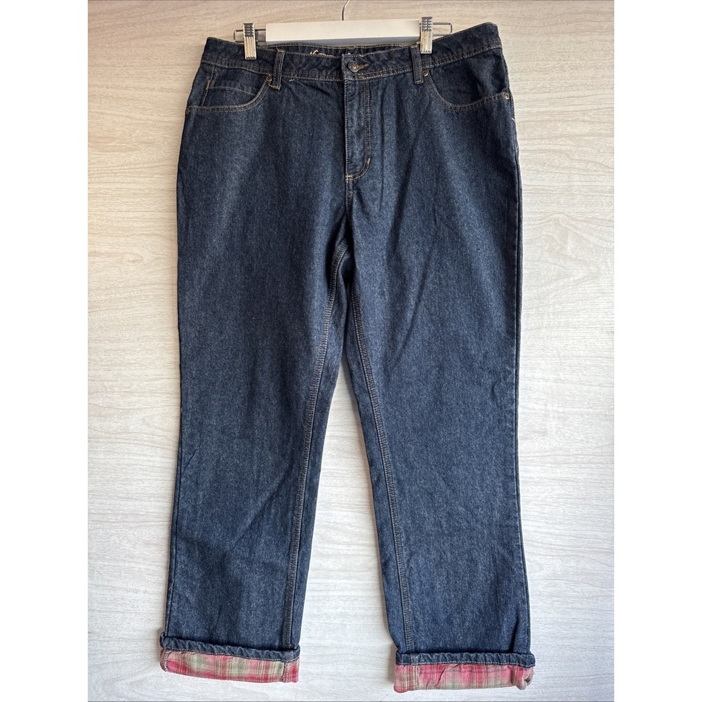 NWT Natural  Reflections flannel-lined denim jeans women's size 12.